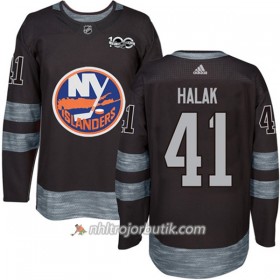 Män Ishockey New York Islanders Tröja Jaroslav Halak 41 1917-2017 100th Anniversary Adidas Svart Authentic